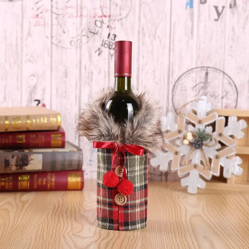Festive Cheers - Elegant Christmas Wine Bottle Cover