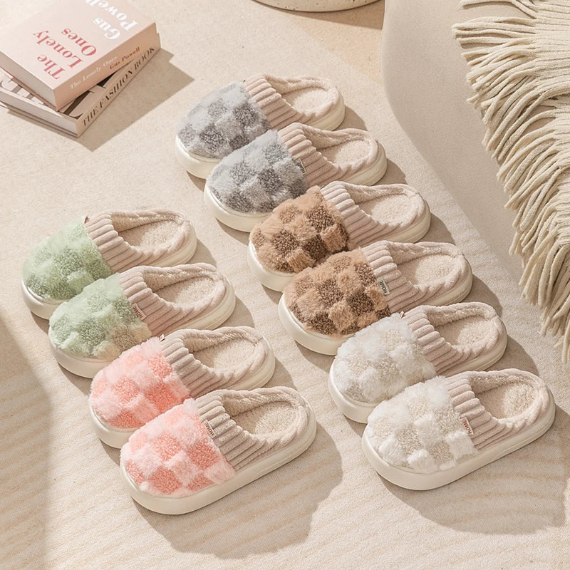 Dreamy Feet Slippers - Cozy Cotton Plaid Slippers for Ultimate Comfort