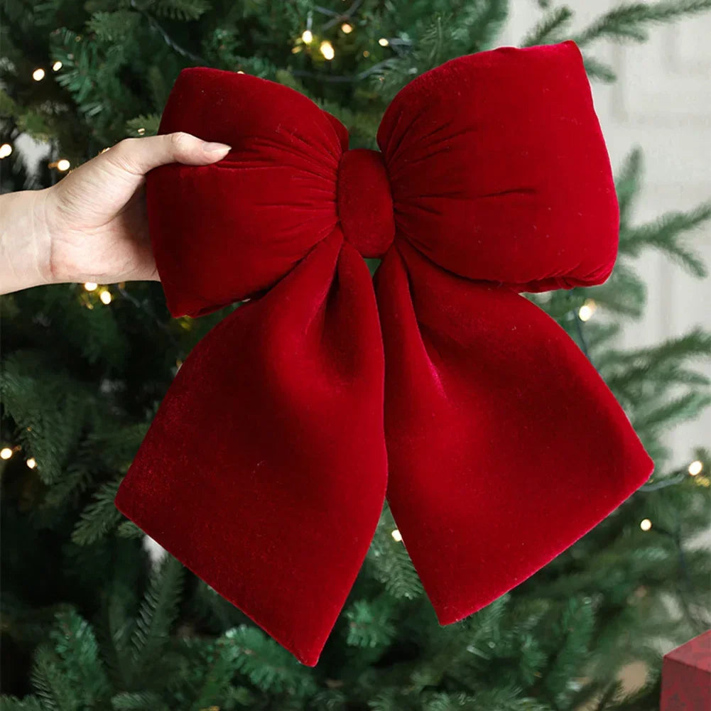 Red Velvet Bow - Luxury Christmas Decorative Bow