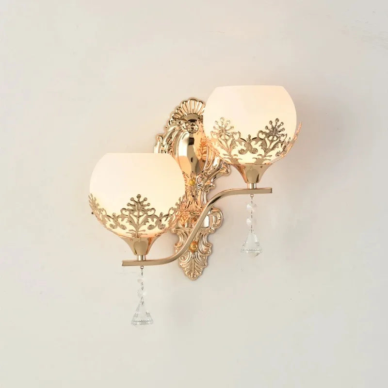 Saphira - Golden K9 Crystal LED Wall Sconce