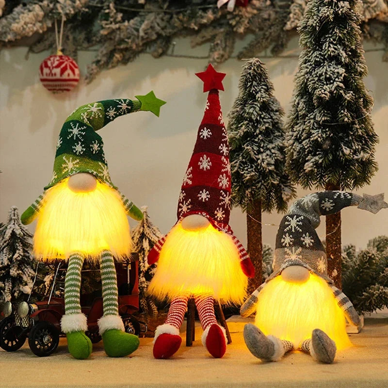 Light-Up Christmas Gnome - Cozy Knit Festive Decoration