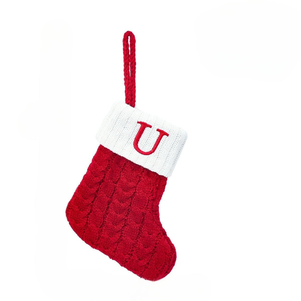 NoelEnTricot - Knitted Christmas Stocking with Snowflake Pattern