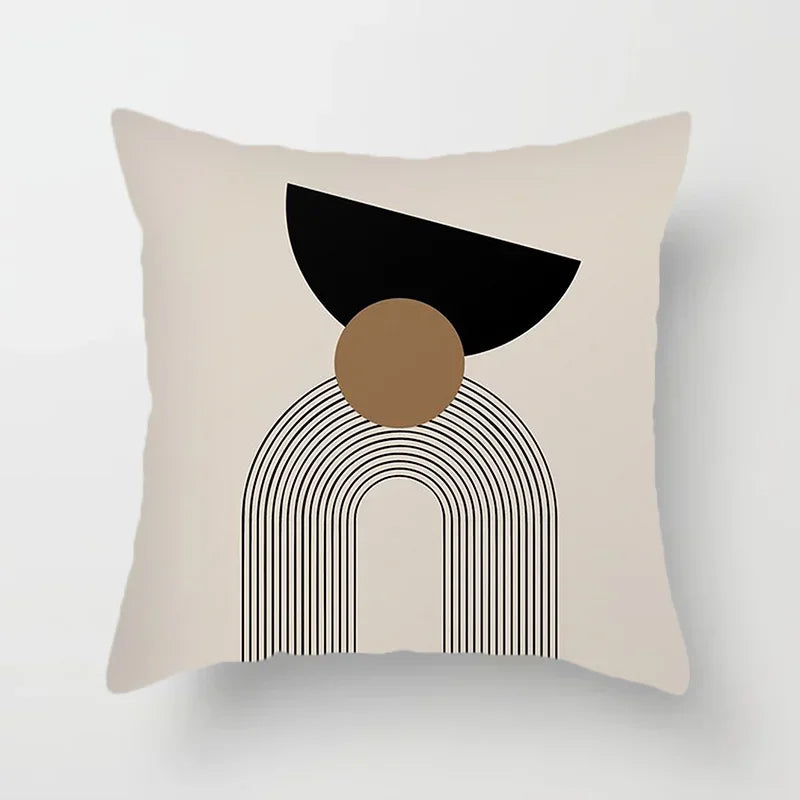 Aurum Cushion Cover - Black and White Abstract Print Decorative Cover