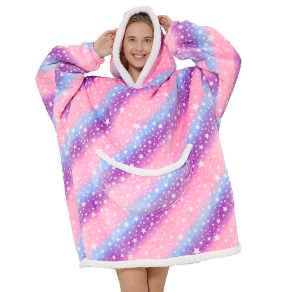 SnugJoy Blanket - Oversized Hooded Fleece Blanket with Pockets