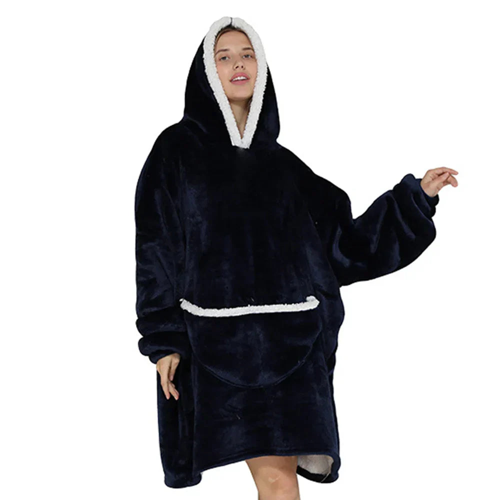 SnugJoy Blanket - Oversized Hooded Fleece Blanket with Pockets