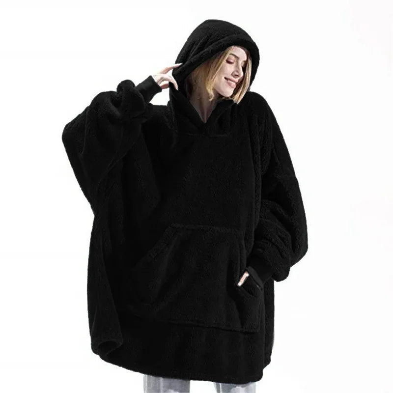 FleeceHaven Sweater - Oversized Flannel Sweatshirt Blanket for Winter