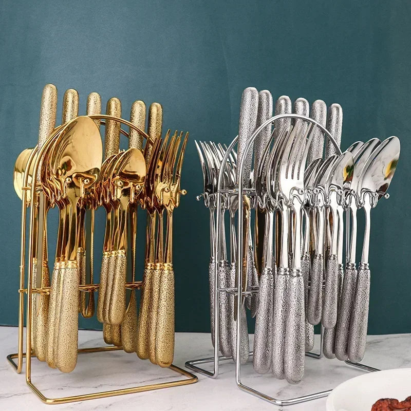 HarborSteel - Luxury 24-Piece Stainless Steel Cutlery Set