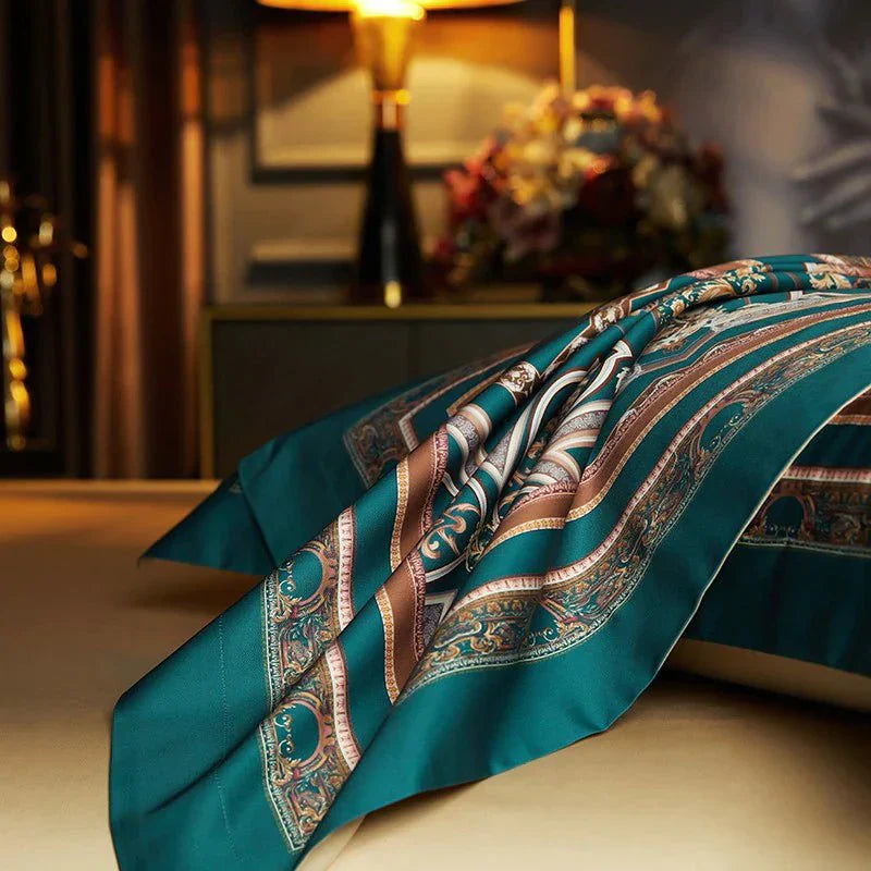 Vintage Grandeur - Navy Blue Egyptian Cotton Duvet Set