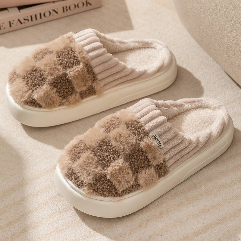 Dreamy Feet Slippers - Cozy Cotton Plaid Slippers for Ultimate Comfort
