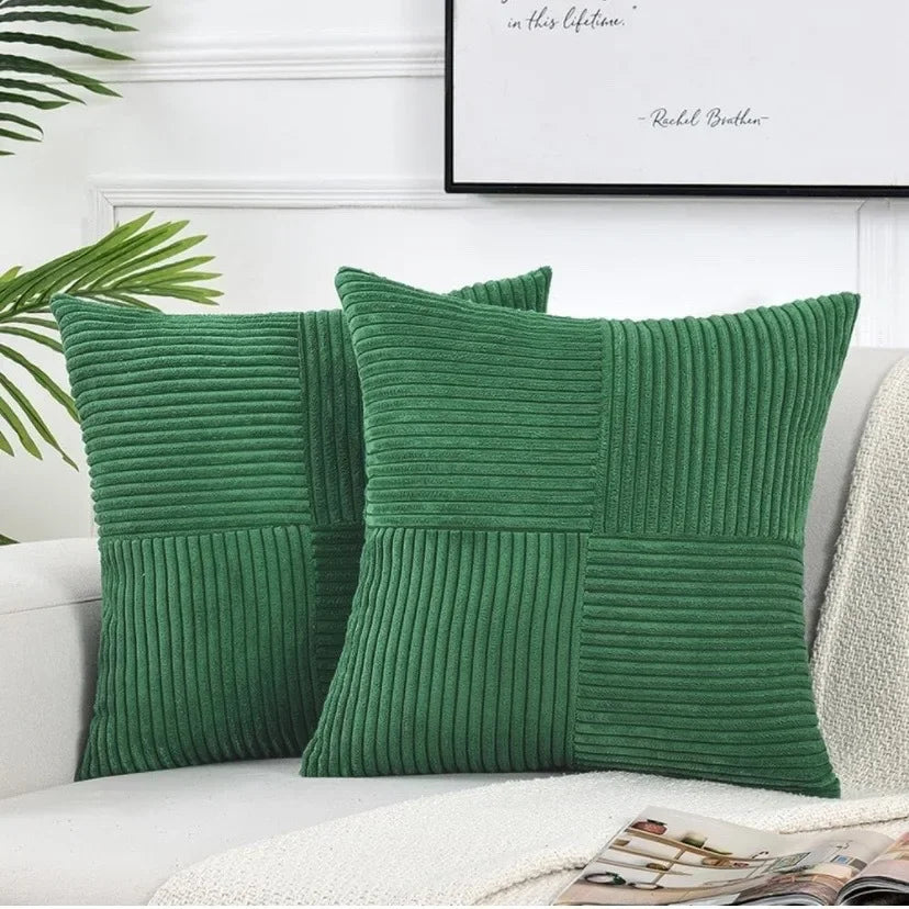 Quintessence Cushion Covers - Set of 2 Corduroy Covers for Any Interior