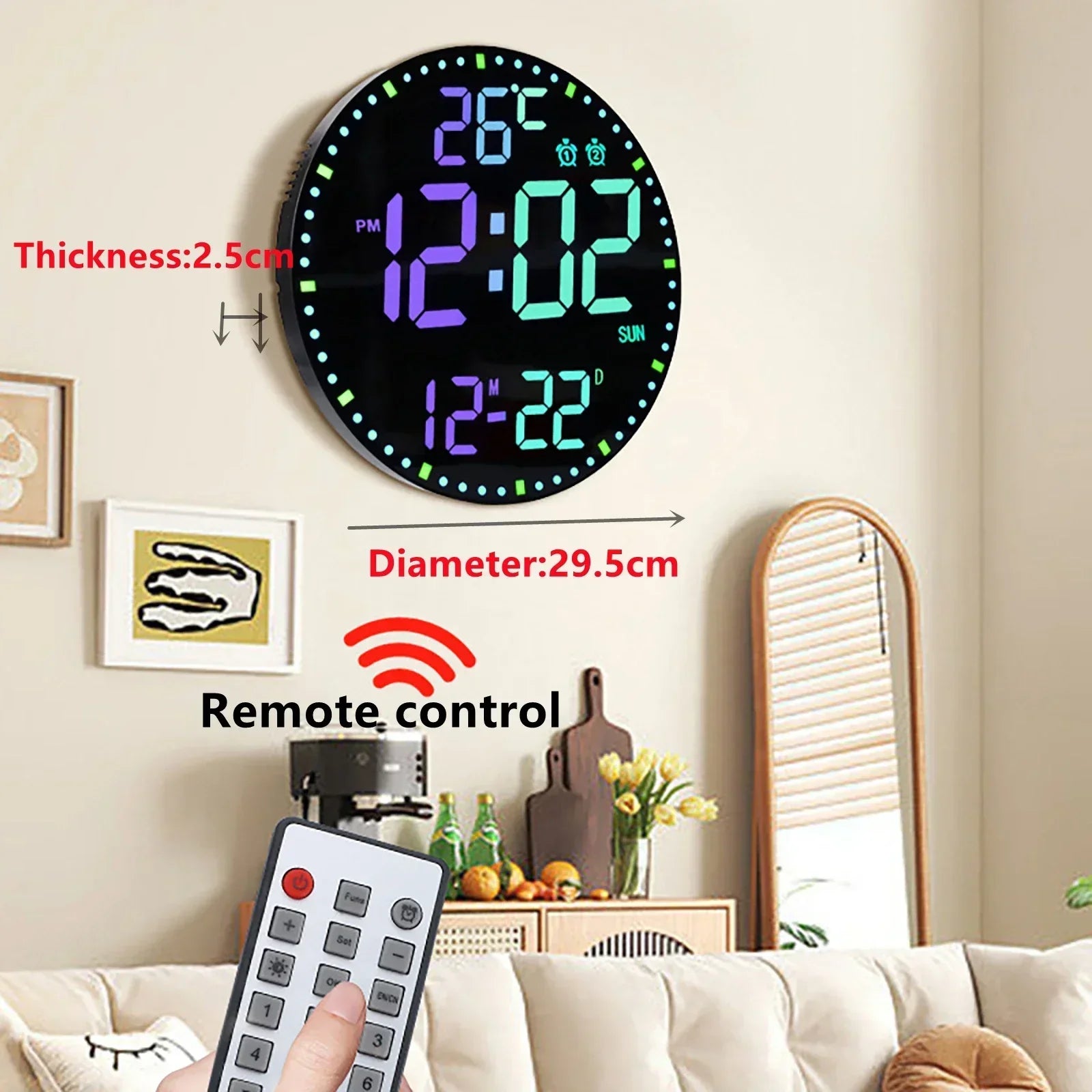 WiFiTime Clock - Horloge Murale LED Connectée avec Calendrier