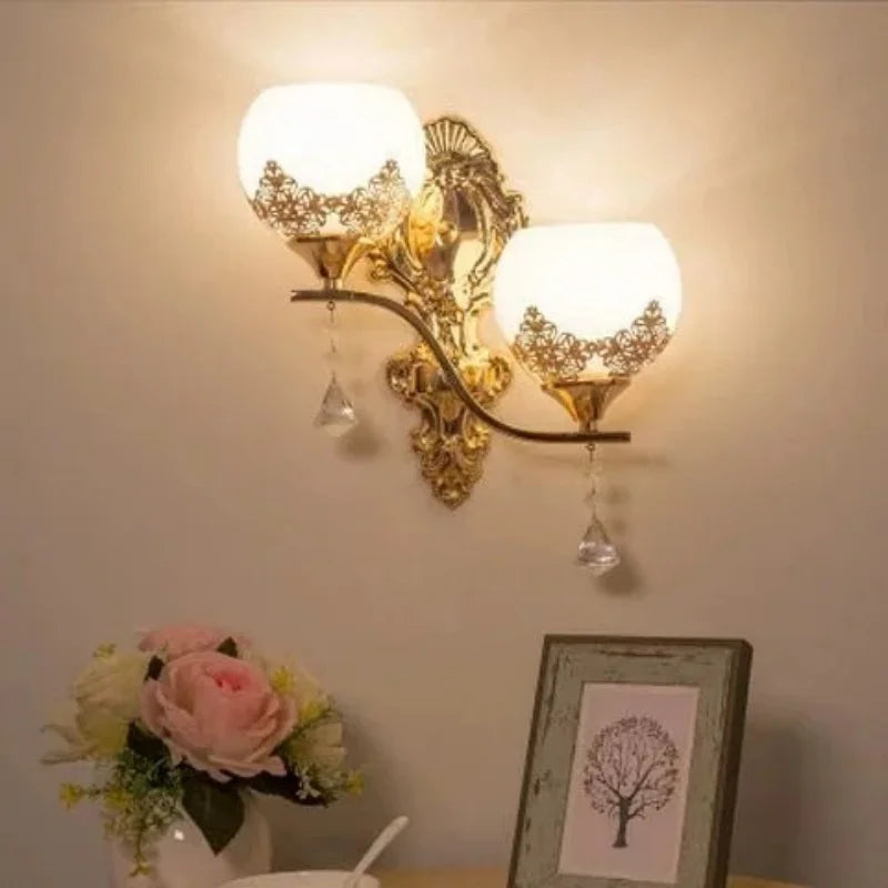 Saphira - Golden K9 Crystal LED Wall Sconce