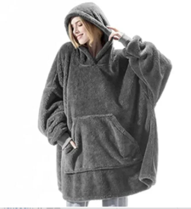 FleeceHaven Sweater - Oversized Flannel Sweatshirt Blanket for Winter