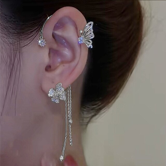 Clips d'Oreille Papillon Élégants sans Piercing