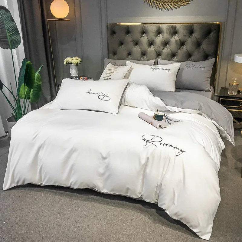 EmbroiLux Bedding - Elegant Embroidered Duvet Cover