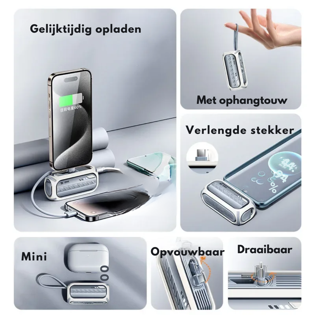 CompactCharge - Powerbank Portable Compacte 10 000 mAh