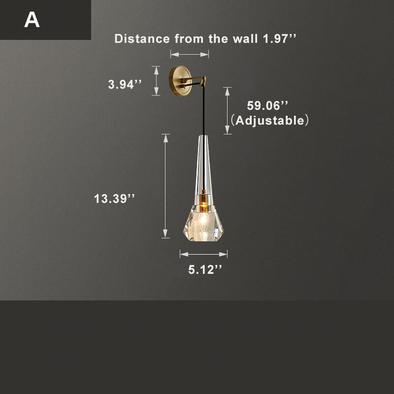 Zelvane - Crystal Glass Wall Sconce with Modern Design