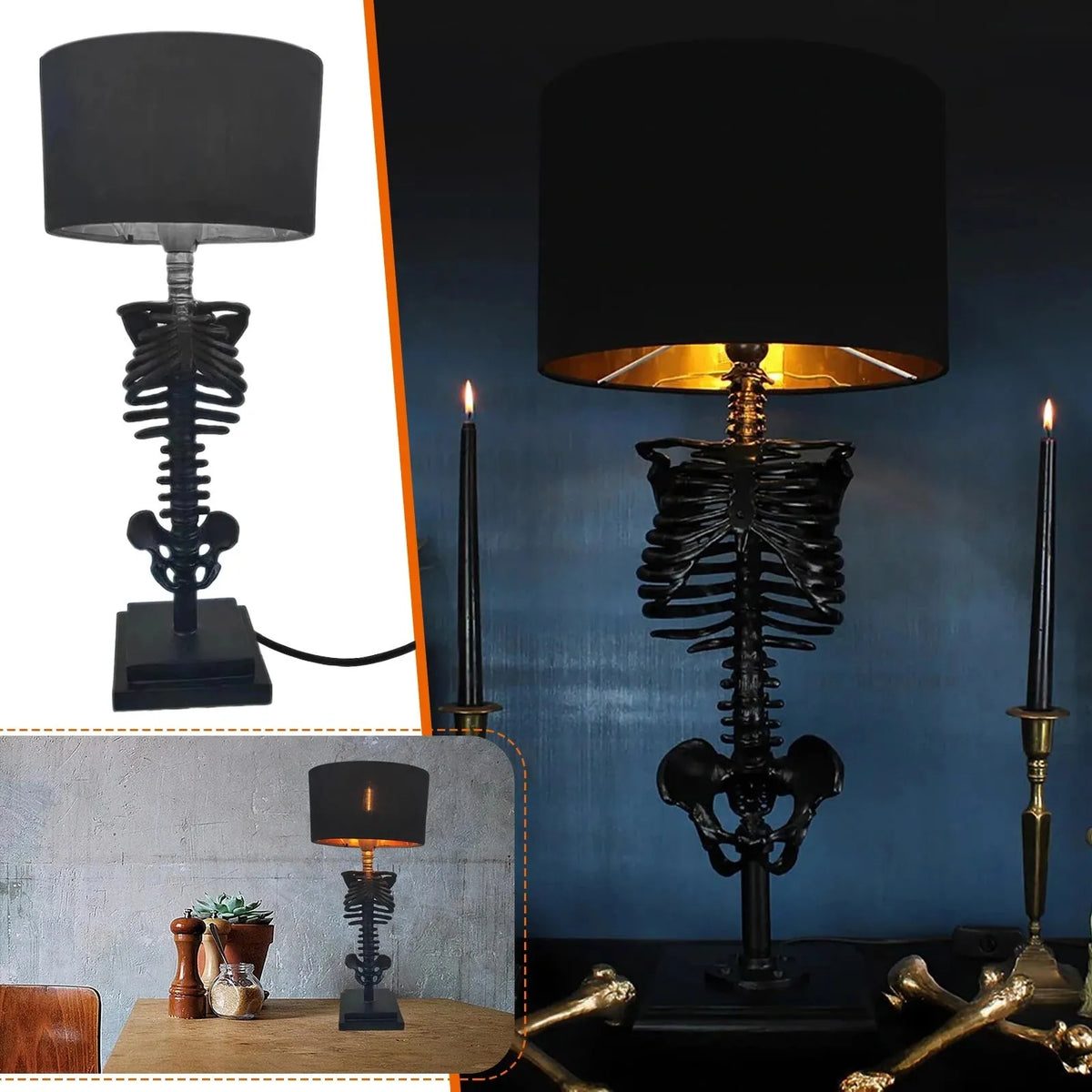 JorvynGlow - Handmade Gothic Resin Table Lamp