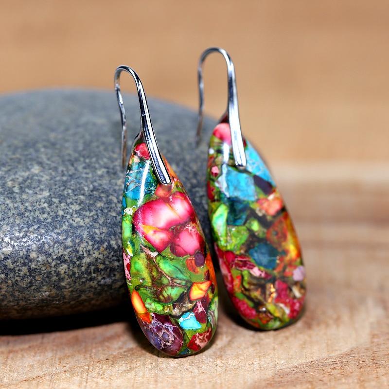 JasperDrop - Natural Jasper Drop Earrings