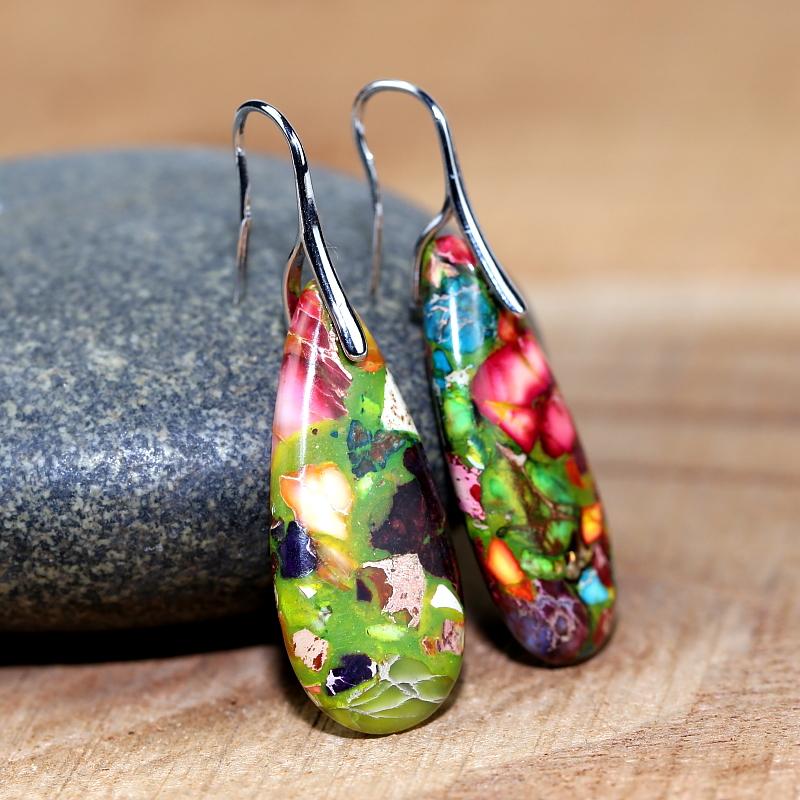 JasperDrop - Natural Jasper Drop Earrings