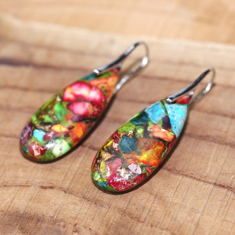 JasperDrop - Natural Jasper Drop Earrings