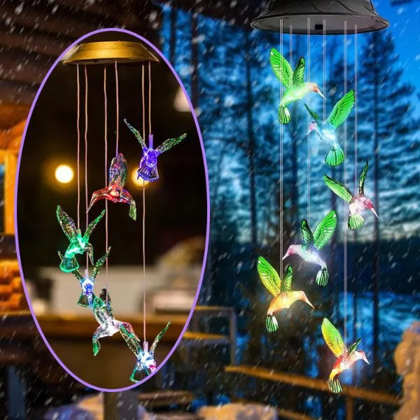 Solar Birds - Lampe solaire de jardin avec oiseaux suspendus