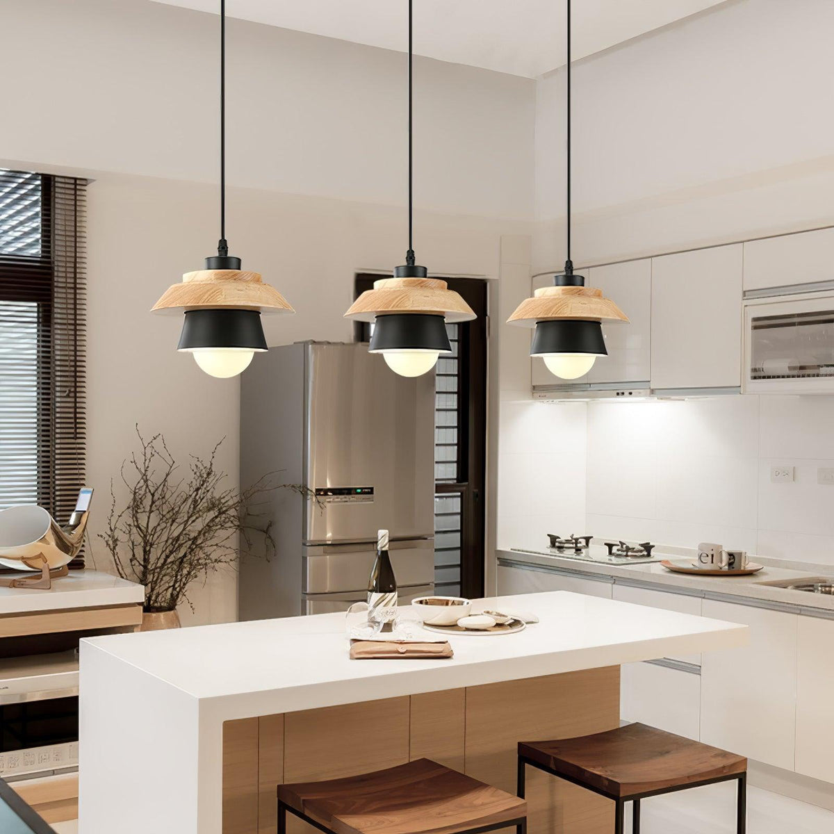 NordicMacaron - Scandinavian Design Pendant Light with Wood Finish