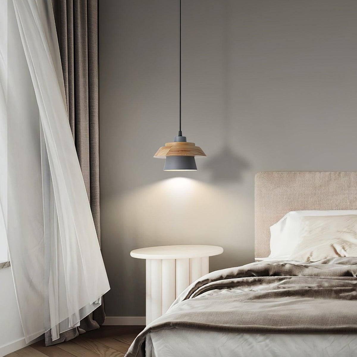 NordicMacaron - Scandinavian Design Pendant Light with Wood Finish