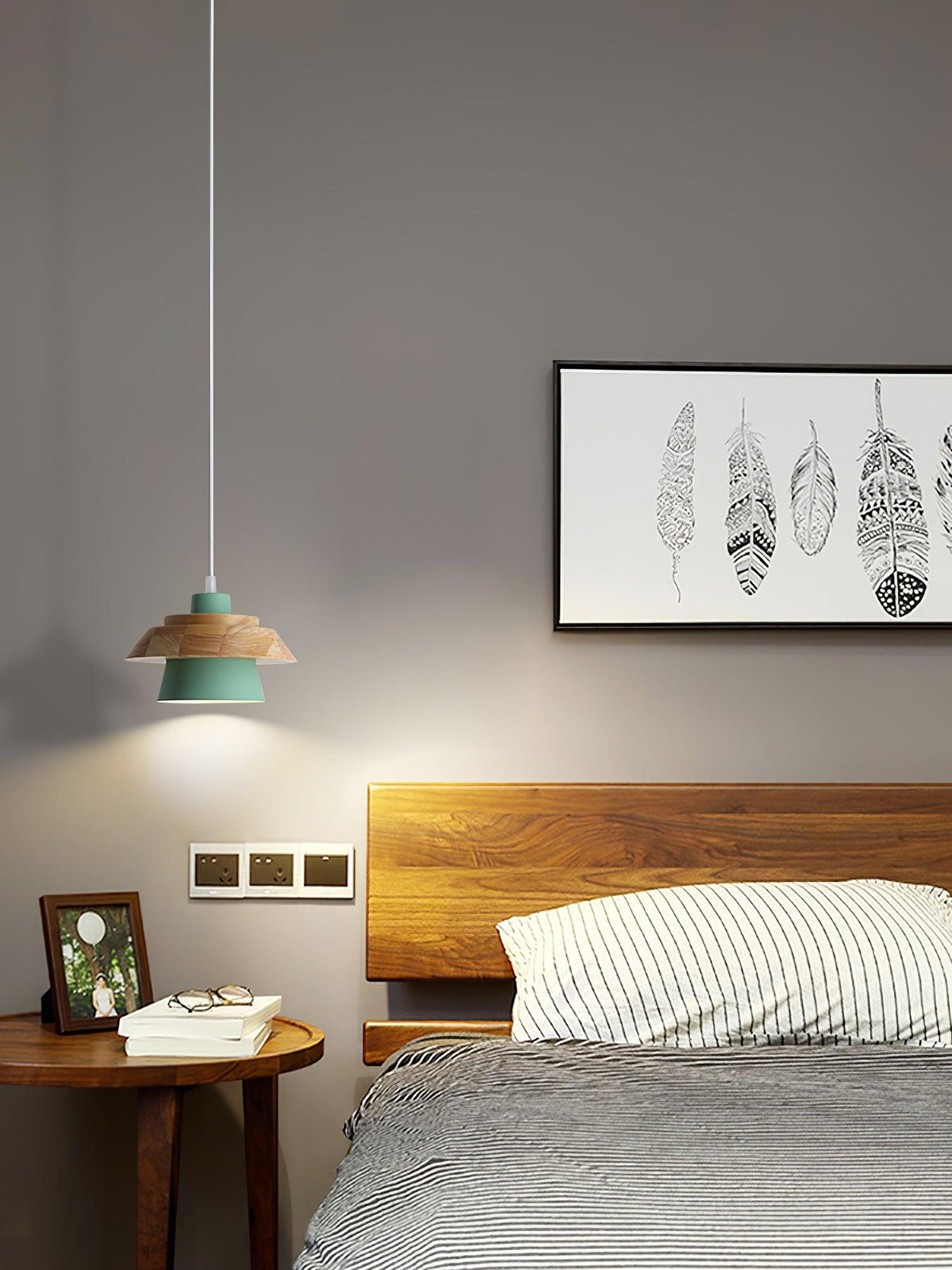 NordicMacaron - Scandinavian Design Pendant Light with Wood Finish