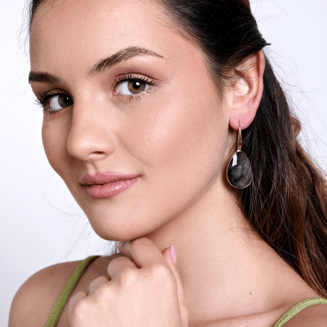 Labradorite Dream - Natural Stone Drop Earrings