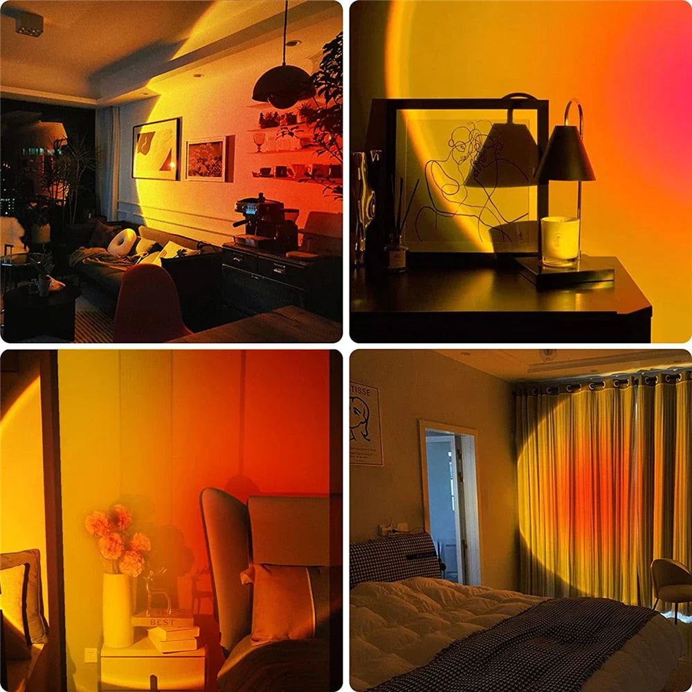GlowSphere - Lampe coucher de soleil magique à 4 couleurs