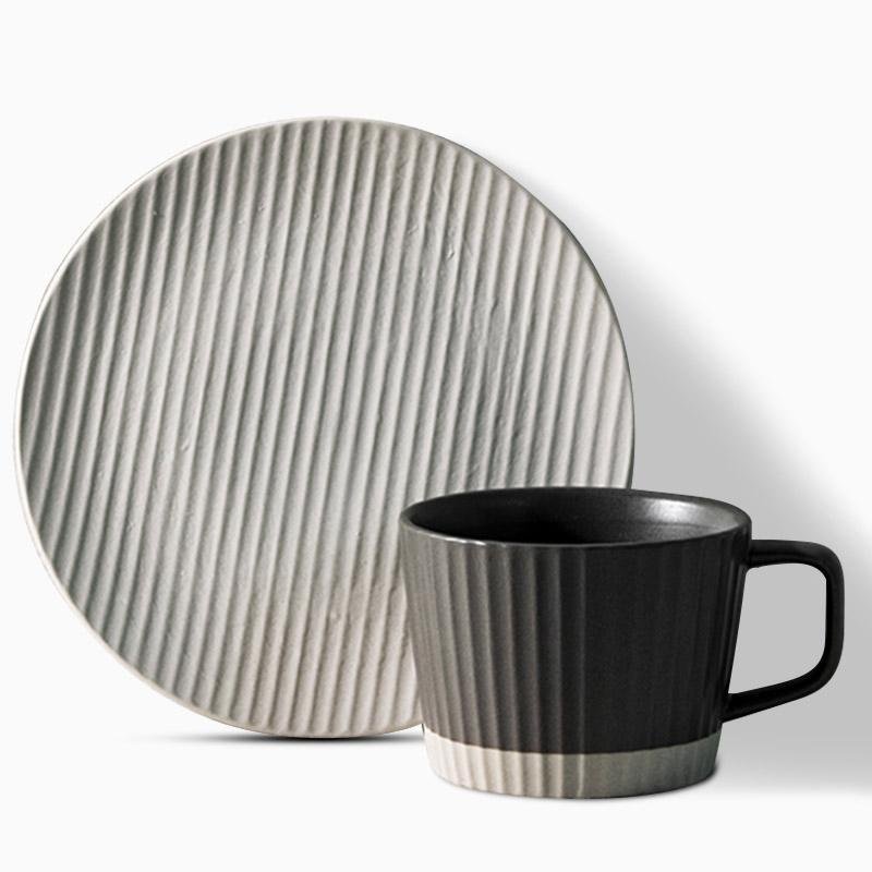 ElegantSips - Stoneware Mug Set with Spoon