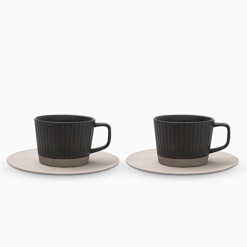 ElegantSips - Stoneware Mug Set with Spoon