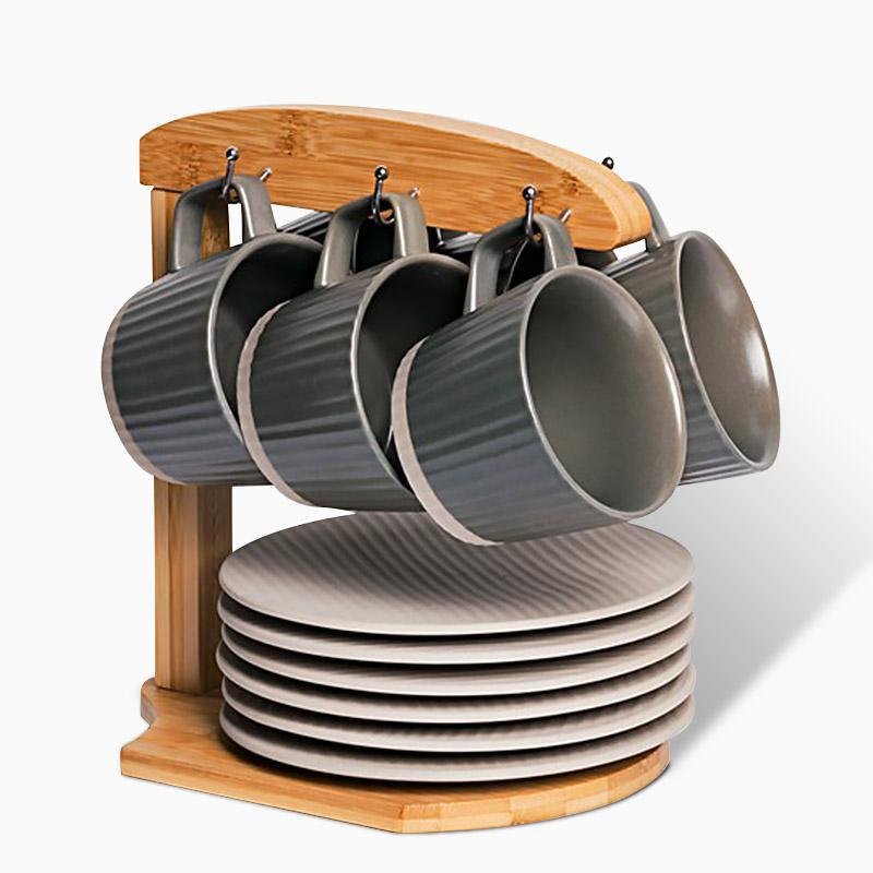 ElegantSips - Stoneware Mug Set with Spoon
