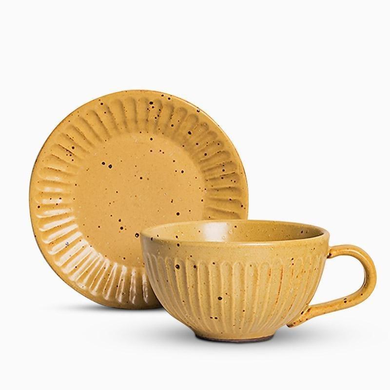 ElegantBowl - Fluted Stoneware Bowl Set with Spoon