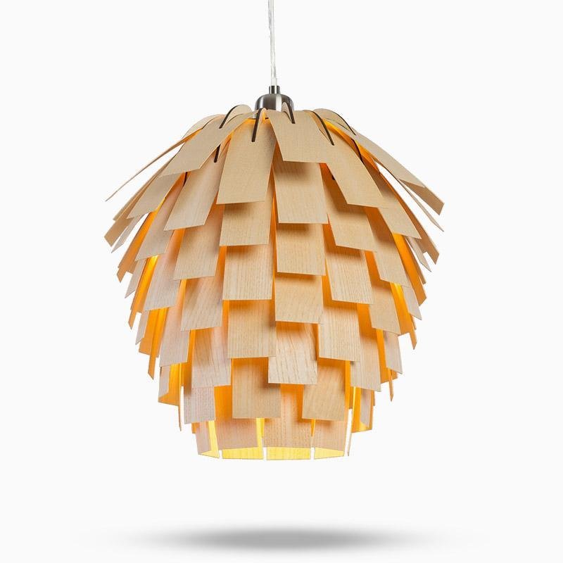 ArtichokeGlow Pendant - Luxury Natural Wood Pendant Light