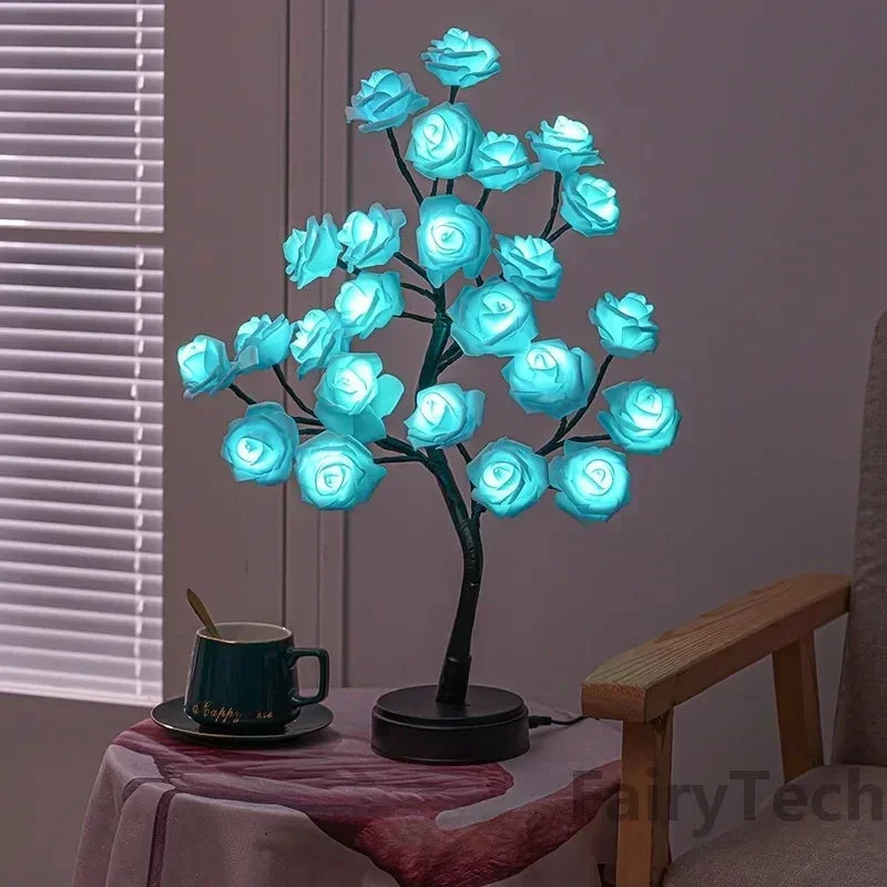 RosyGlow - Rose Bouquet Table Lamp with Warm White Light