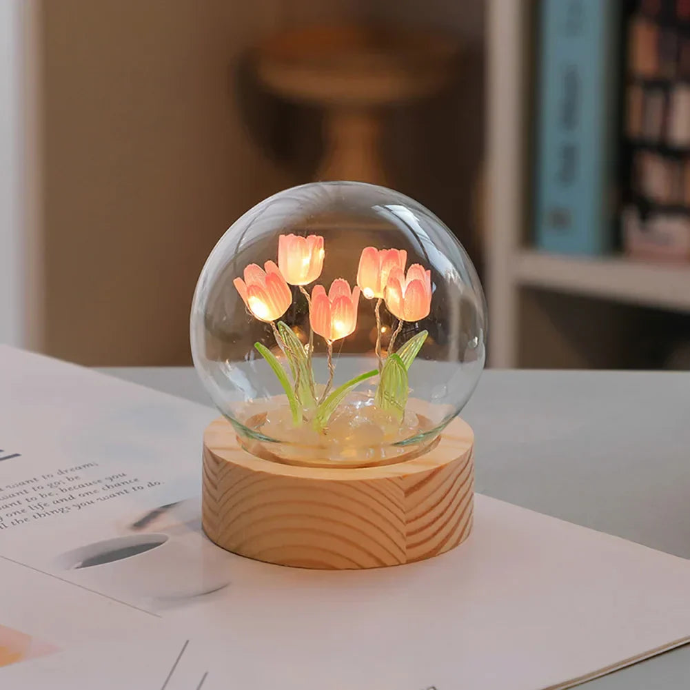 Hurelia - Elegant Glass Tulip Table Lamp