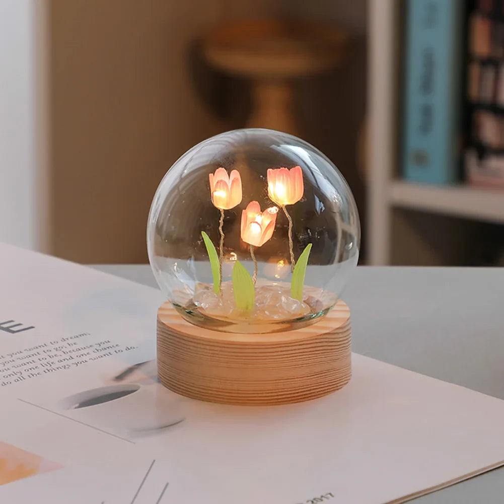 Hurelia - Elegant Glass Tulip Table Lamp