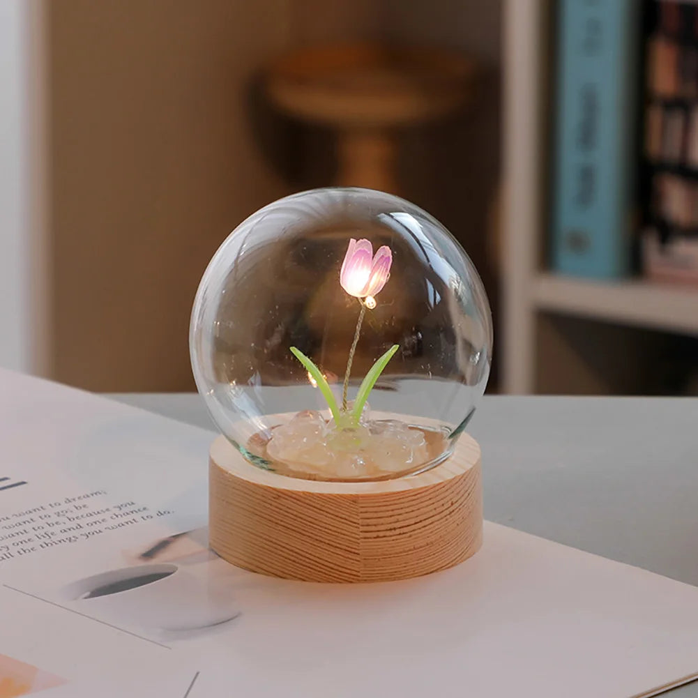 Hurelia - Elegant Glass Tulip Table Lamp
