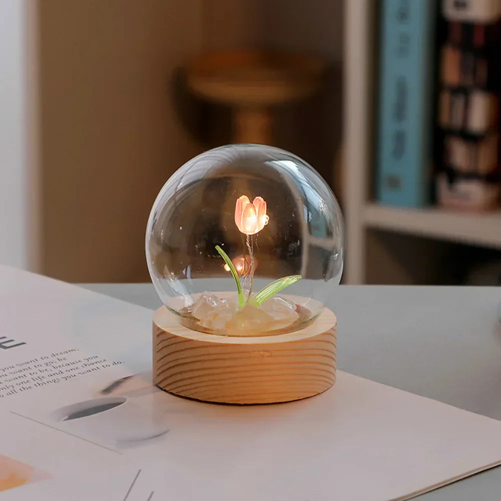 Hurelia - Elegant Glass Tulip Table Lamp