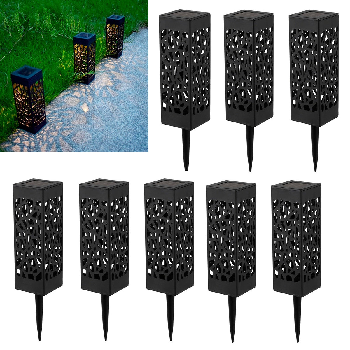 Luxury Solar - LED Garden Lamp with Flame Effect