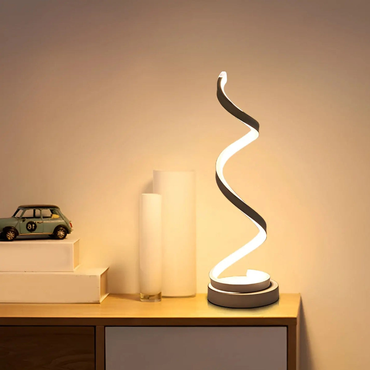 Spiral Glow - Curved LED Desk Lamp for Low-Energy Eye Comfort