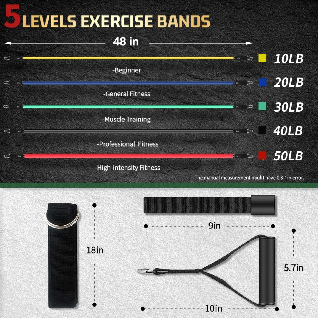 PowerGrip - Bandes de résistance avec poignées