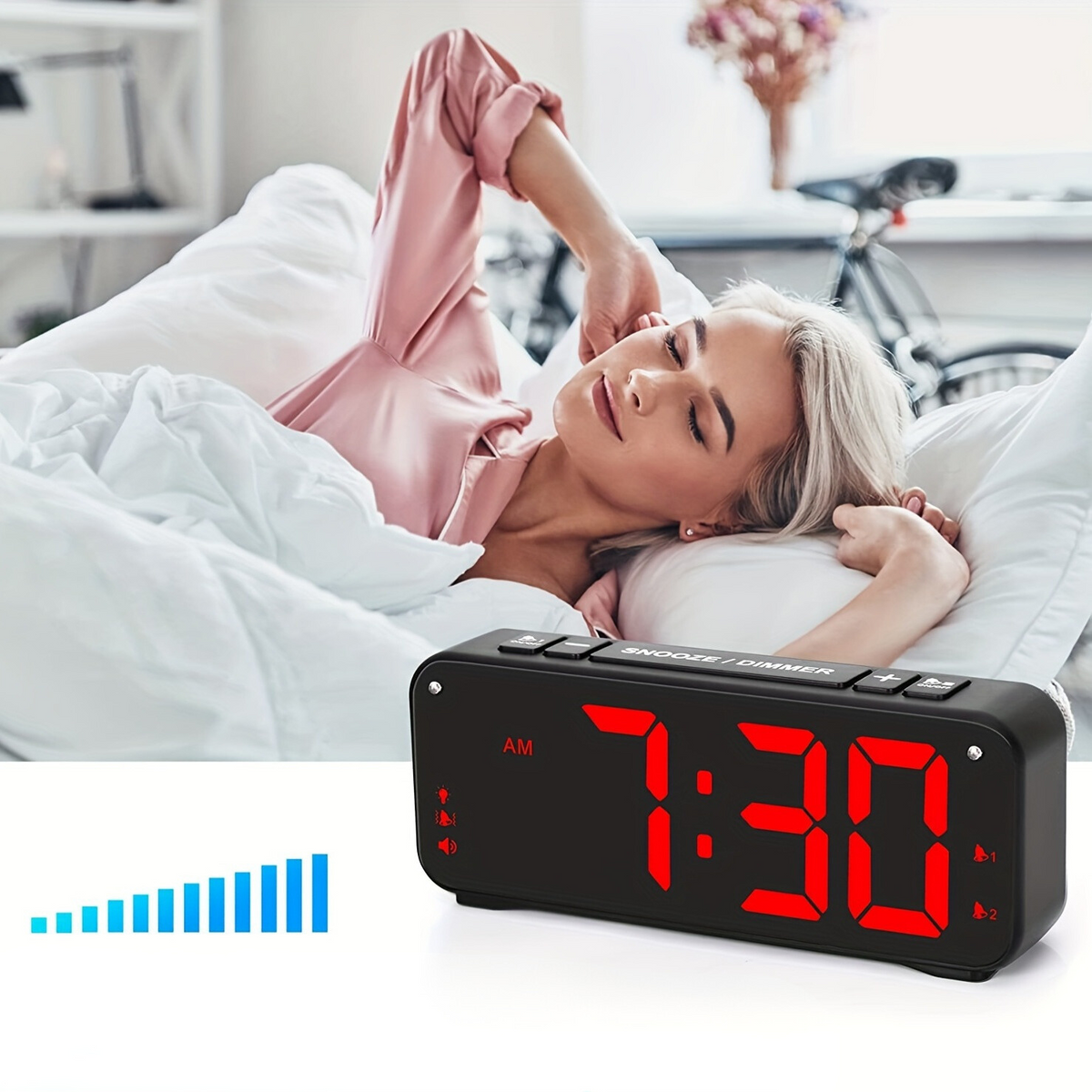 LoudClock - Powerful Vibrating Alarm Clock with LED Display