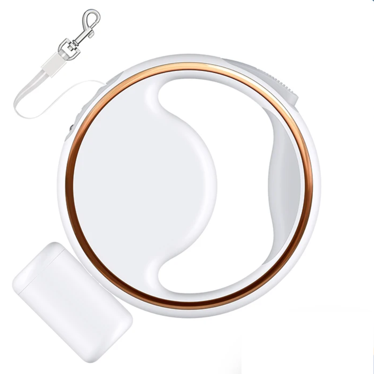 Nuvelli - Laisse automatique pour chien avec lumière LED et porte-sac