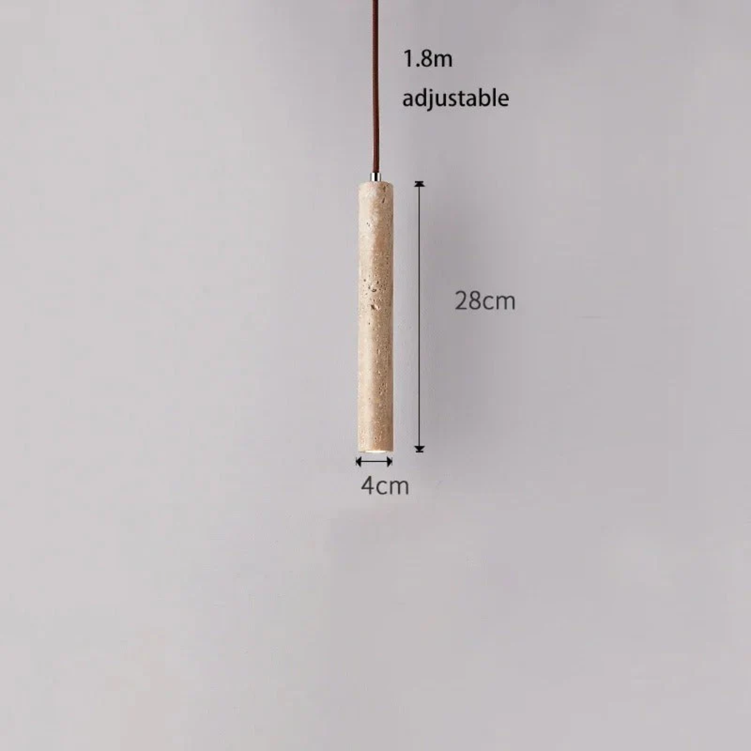 LumoLine - Lustre LED en travertin de style wabi-sabi