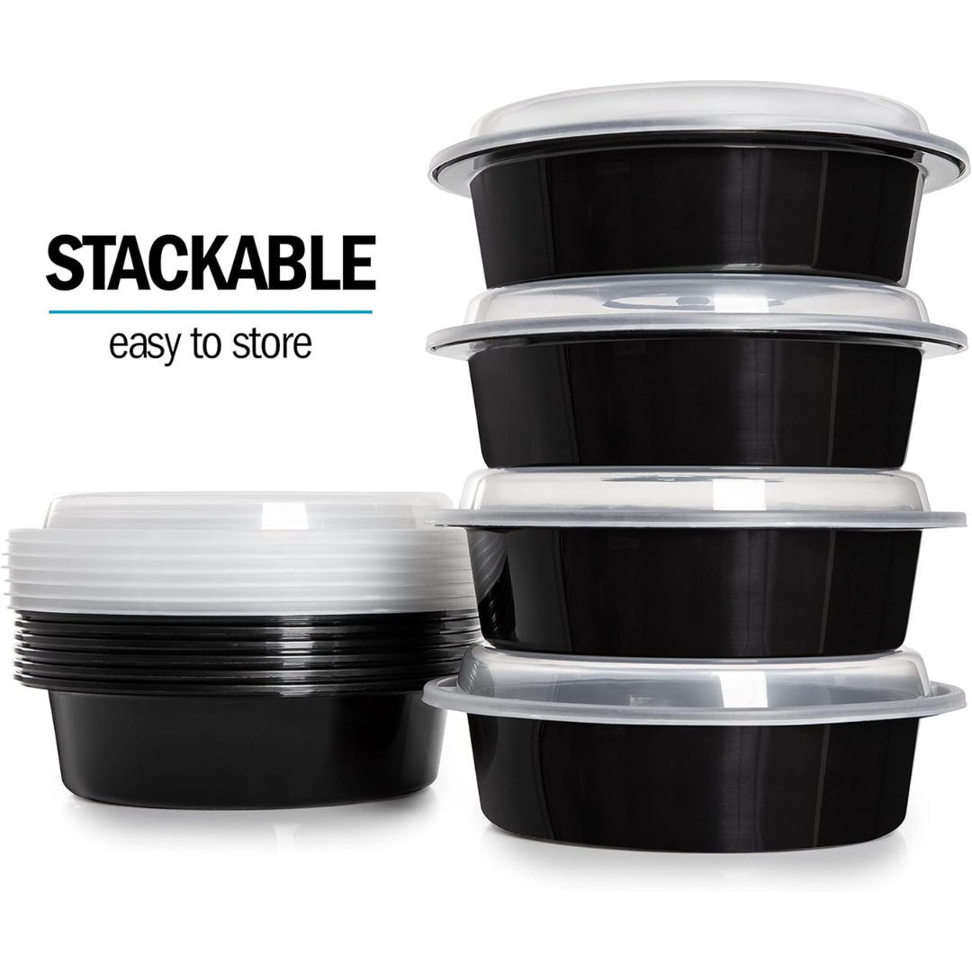 MealPrepPro - Boîtes de stockage rondes en plastique durable