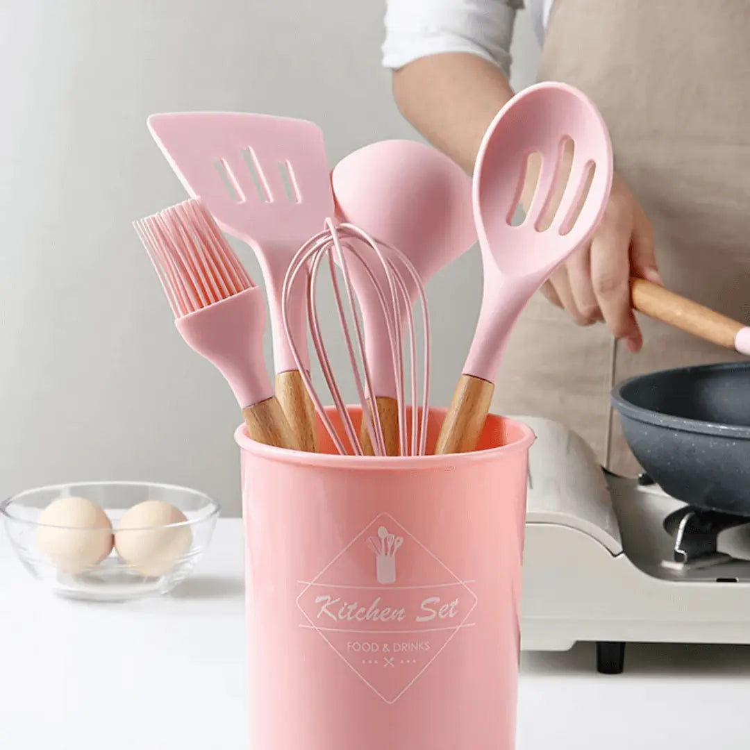 FlexiChef - Ensemble d'ustensiles de cuisine en silicone durable