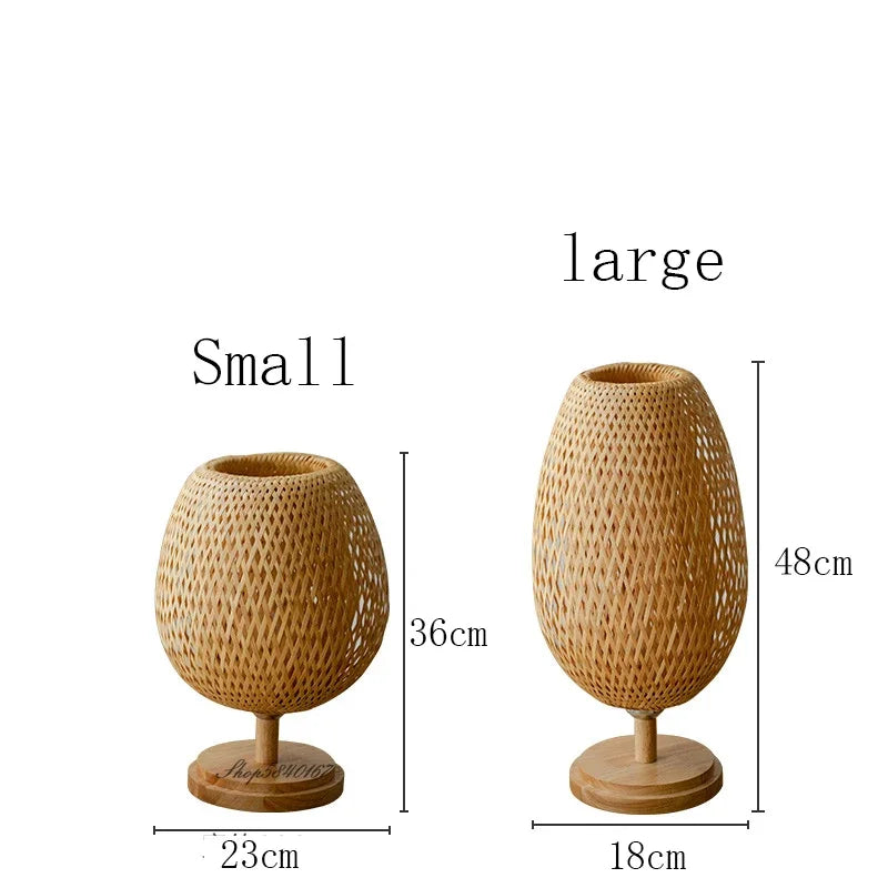 VintageBamboo - Vintage-Style Bamboo Table Lamp